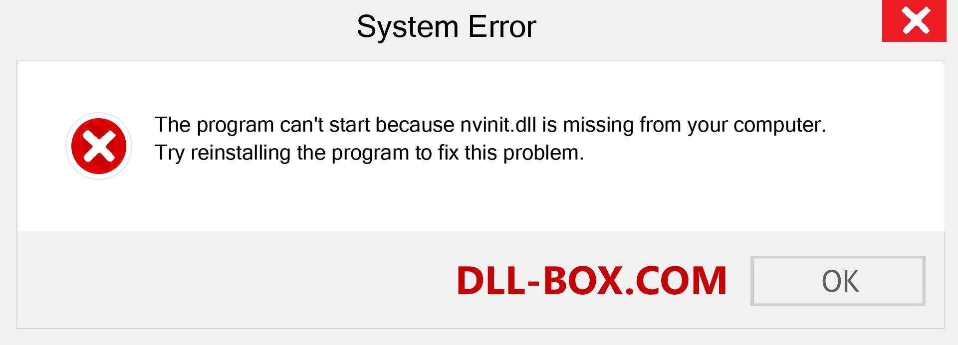  nvinit.dll file is missing?. Download for Windows 7, 8, 10 - Fix  nvinit dll Missing Error on Windows, photos, images