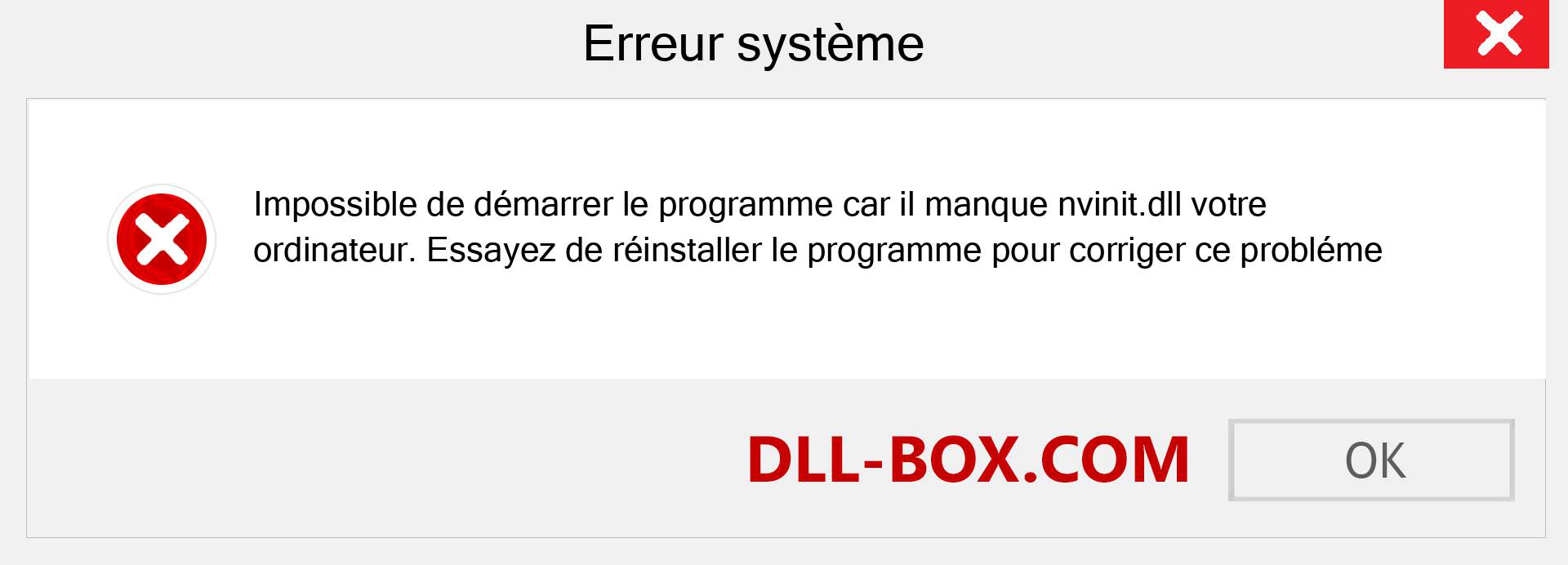 Le fichier nvinit.dll est manquant ?. Télécharger pour Windows 7, 8, 10 - Correction de l'erreur manquante nvinit dll sur Windows, photos, images